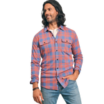 Faherty 01. MENS APPAREL - MENS LS SHIRTS - MENS LS BUTTON UP Men's Legend Sweater Shirt RBE ROSE BLUE CHECK