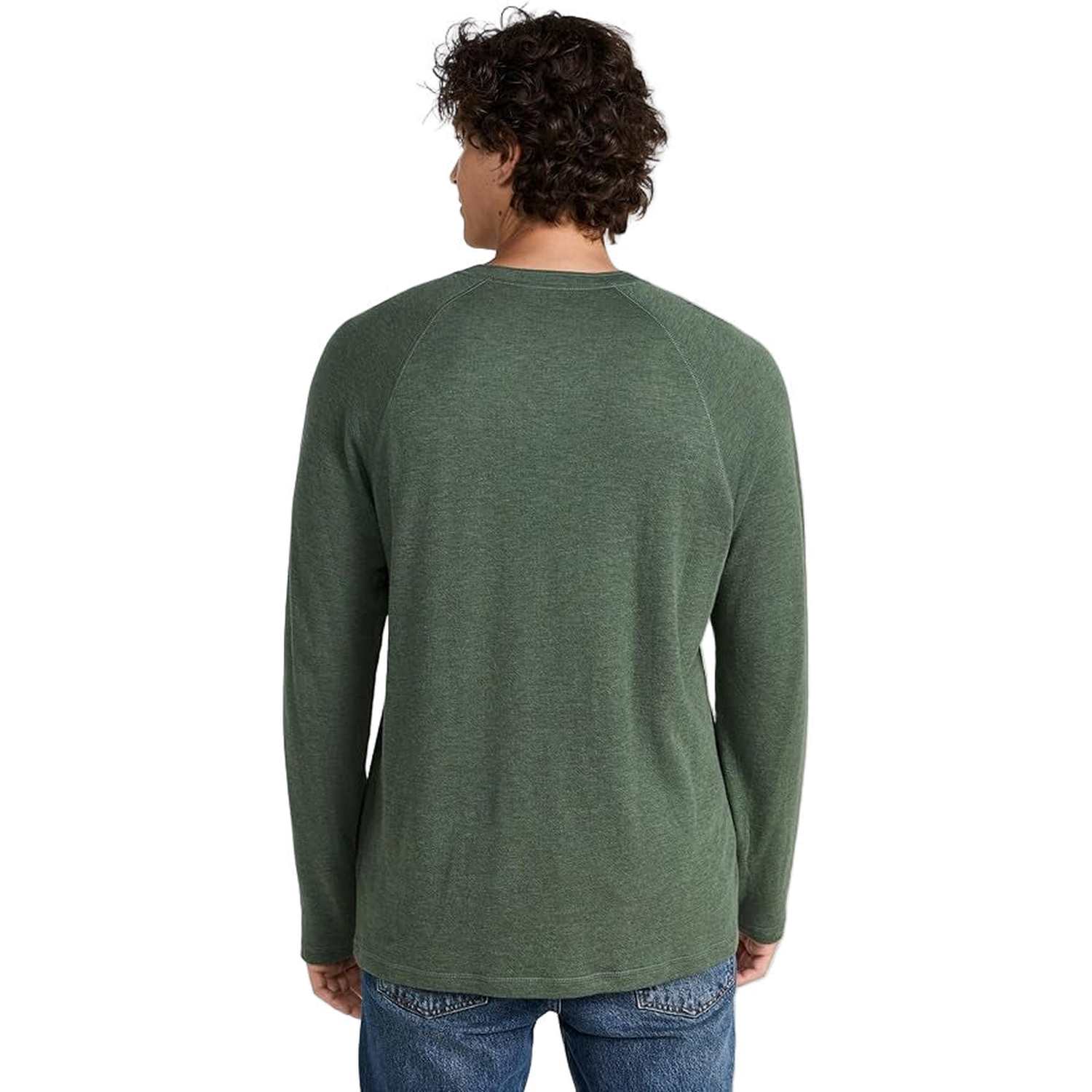Faherty 01. MENS APPAREL - MENS LS SHIRTS - MENS LS CASUAL Men's Long-Sleeve Cloud Henley DFH DEEP FERN HEATHER