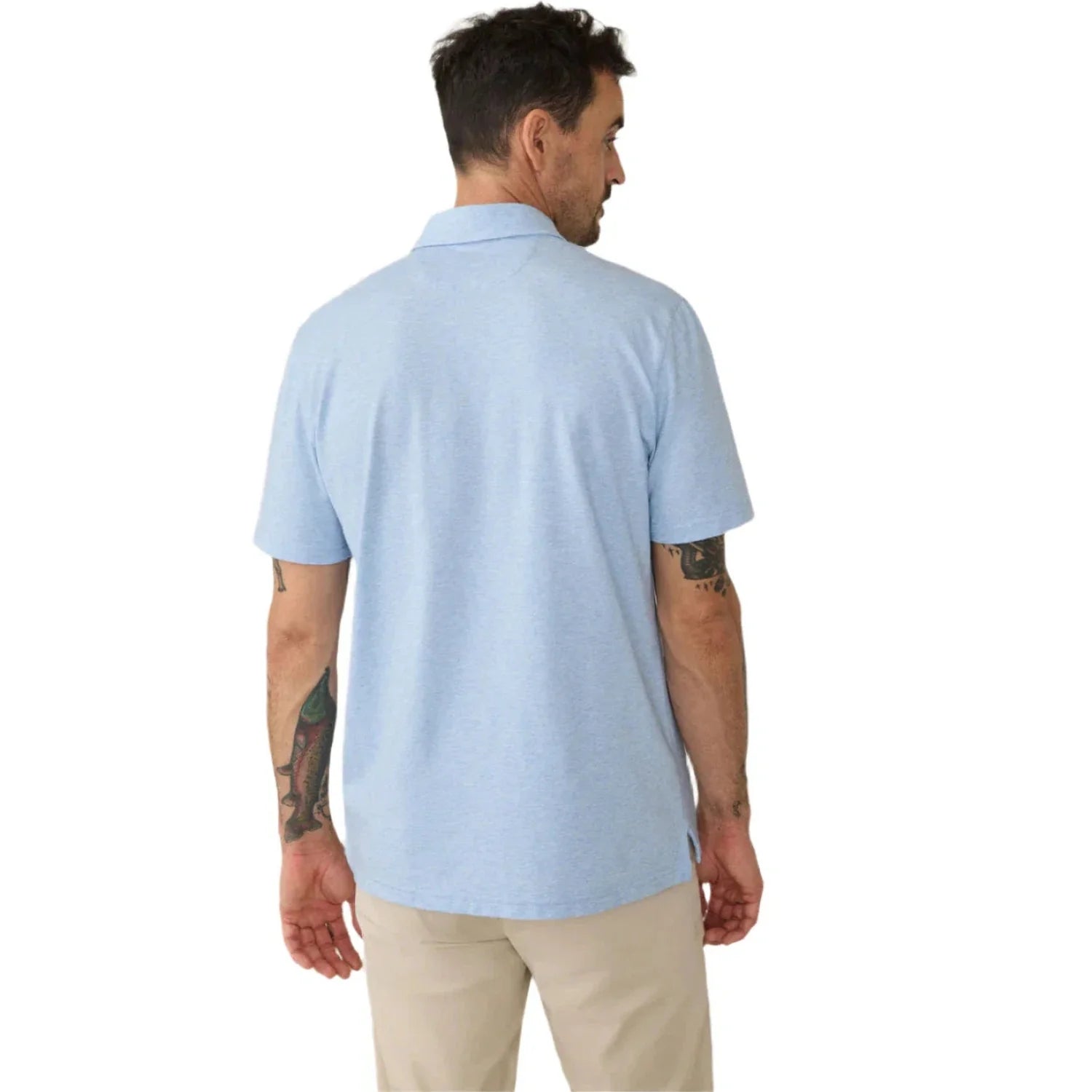 Faherty 01. MENS APPAREL - MENS SS SHIRTS - MENS SS POLO Men's Short-Sleeve Movement™ Polo Shirt CDB CARDIFF BLUE HEATHER