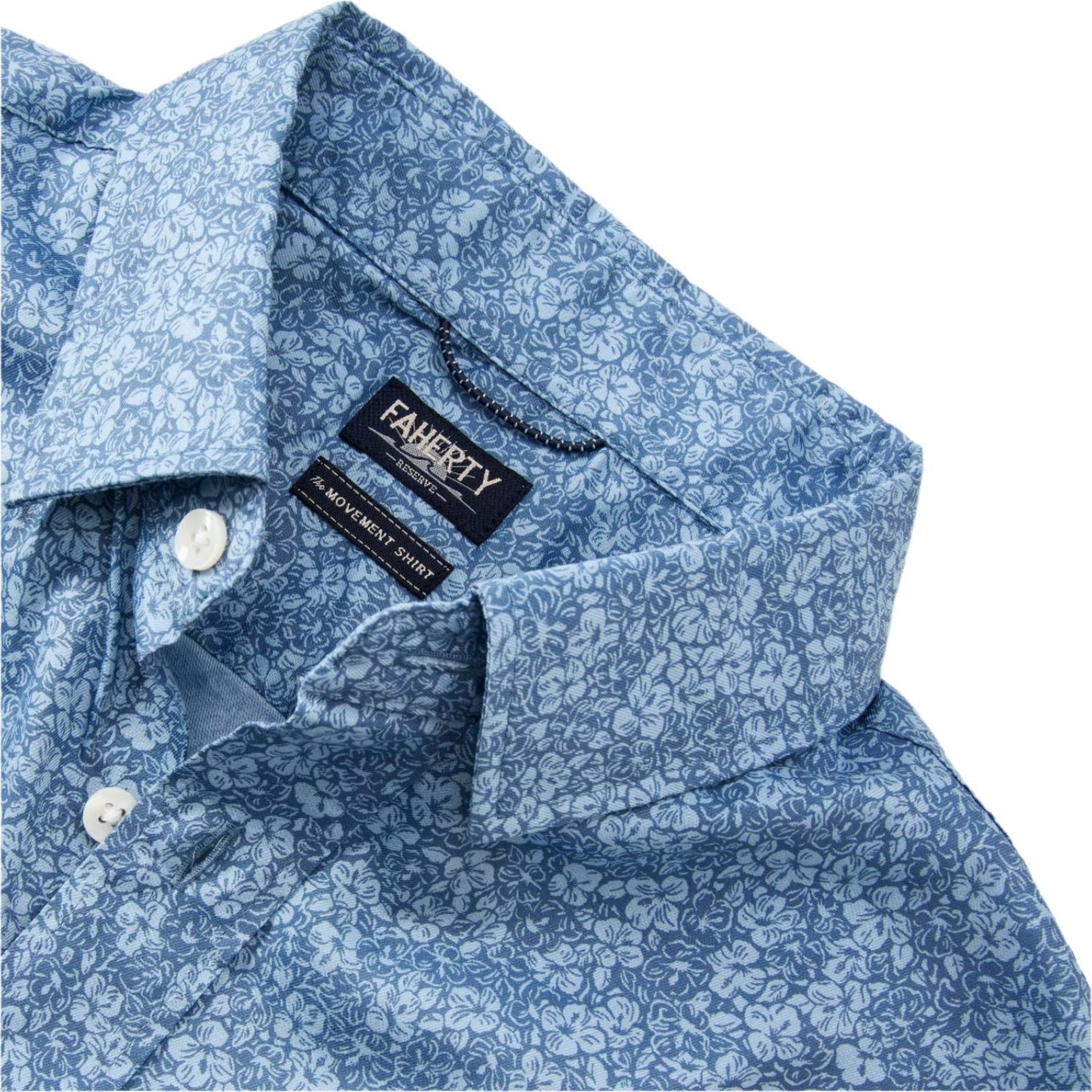 Faherty 01. MENS APPAREL - MENS SS SHIRTS - MENS SS POLO Men's Short Sleeve Movement Shirt HZB HORIZON BLOOM