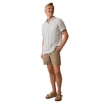 Faherty 01. MENS APPAREL - MENS SS SHIRTS - MENS SS BUTTON UP Men's Short-Sleeve Palma Linen Shirt HIV HORIZON IVORY STRIPE