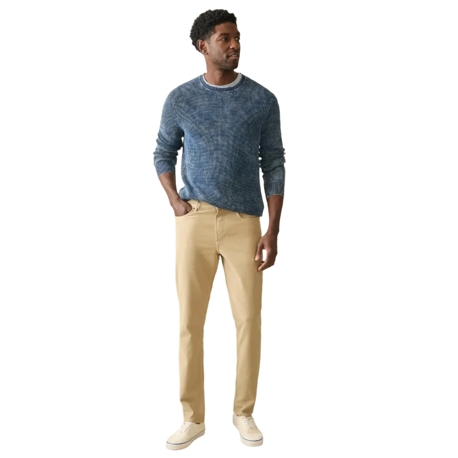 Faherty 01. MENS APPAREL - MENS PANTS - MENS PANTS CASUAL Men's Stretch Terry 5-Pocket Pant DKA DESERT KHAKI