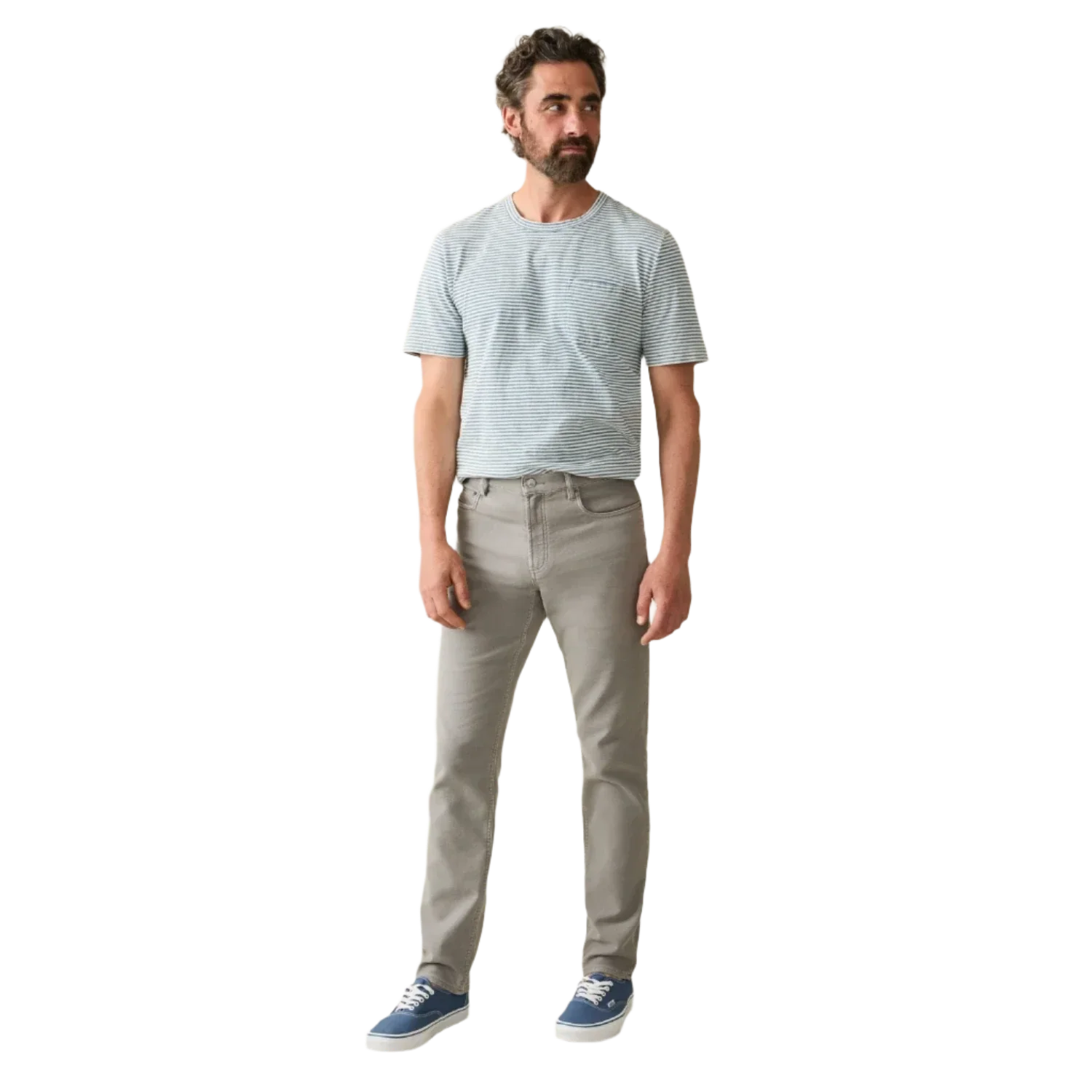 Faherty 01. MENS APPAREL - MENS PANTS - MENS PANTS CASUAL Men's Stretch Terry 5-Pocket Pant IRN IRON