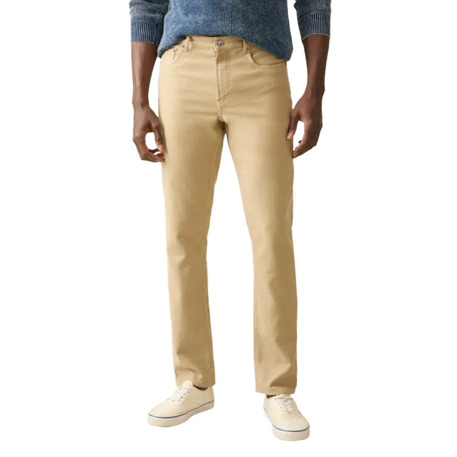 Faherty 01. MENS APPAREL - MENS PANTS - MENS PANTS CASUAL Men's Stretch Terry 5-Pocket Pant DKA DESERT KHAKI