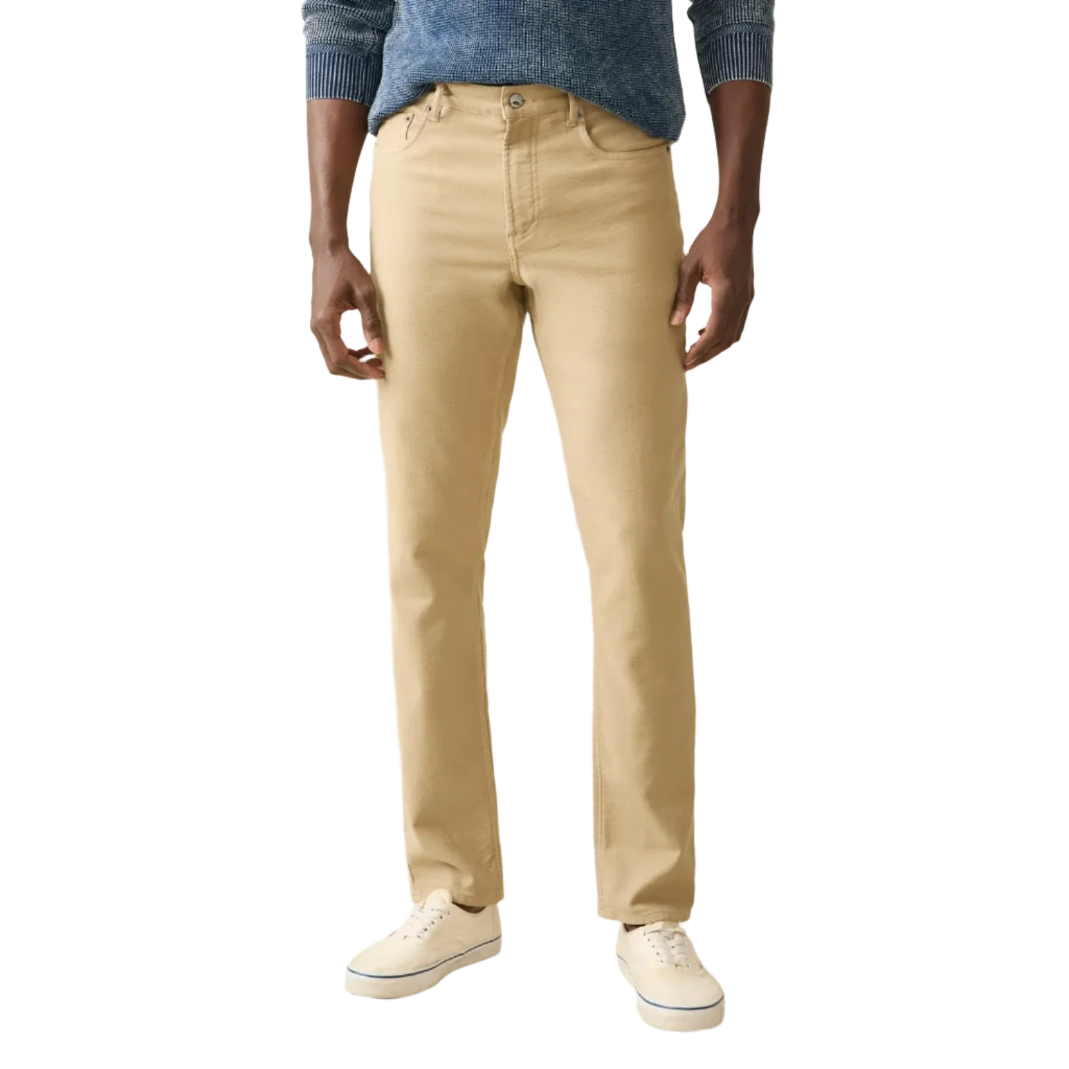 Faherty 01. MENS APPAREL - MENS PANTS - MENS PANTS CASUAL Men's Stretch Terry 5-Pocket Pant DKA DESERT KHAKI