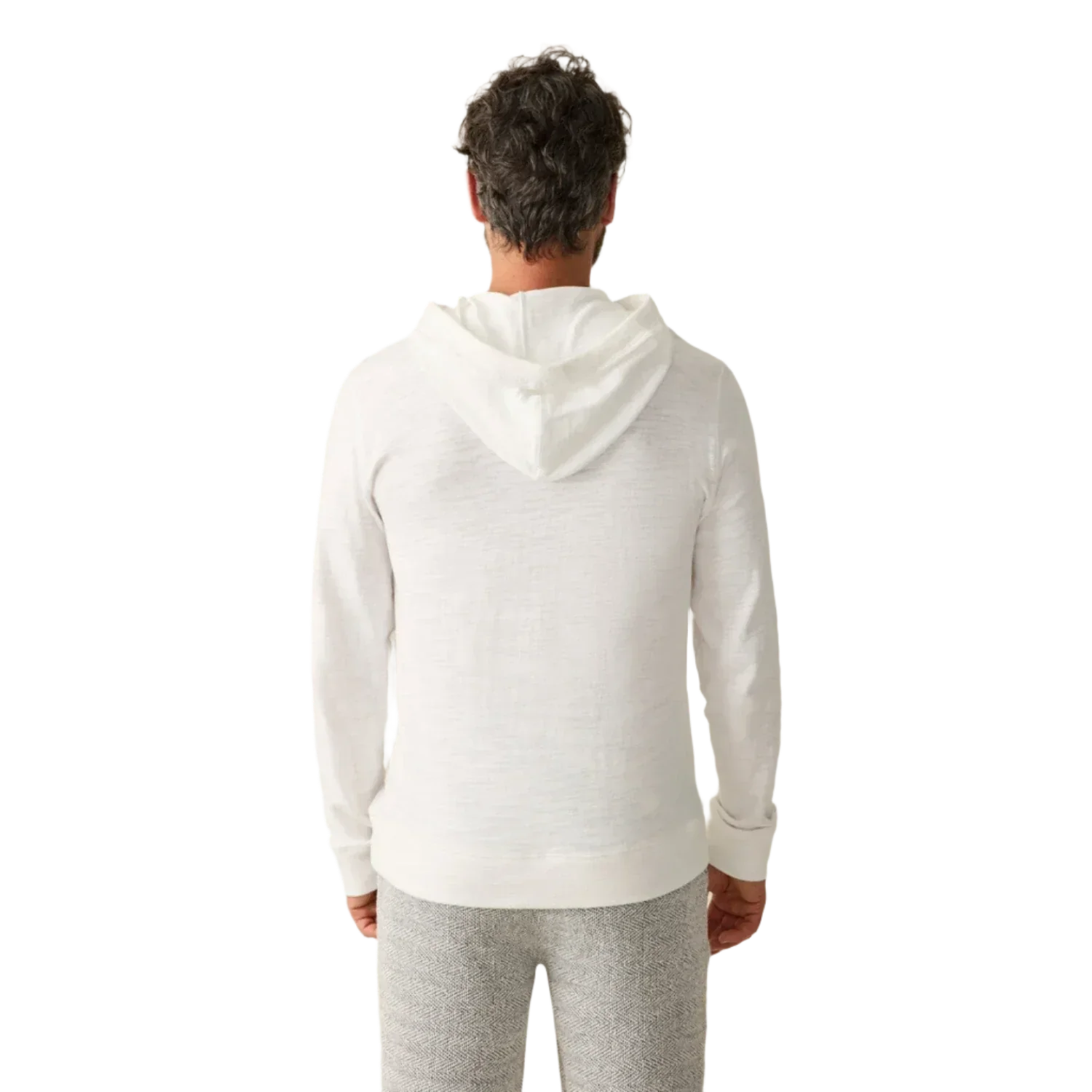 Faherty 01. MENS APPAREL - MENS LS SHIRTS - MENS LS HOODY Men's Sun-washed Slub Hoodie WHT WHITE