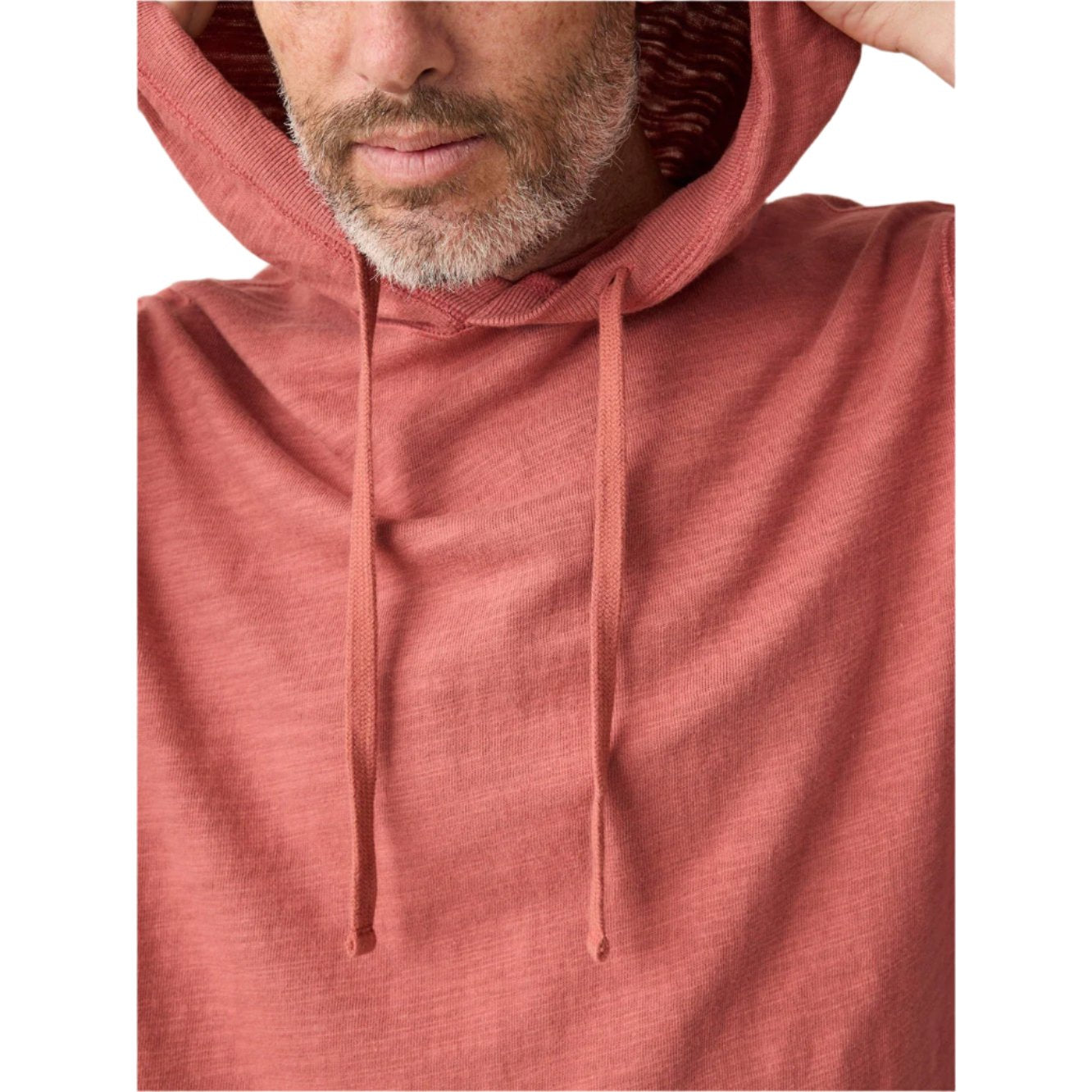 Faherty 01. MENS APPAREL - MENS LS SHIRTS - MENS LS HOODY Men's Sun-washed Slub Hoodie ALR FALL RED