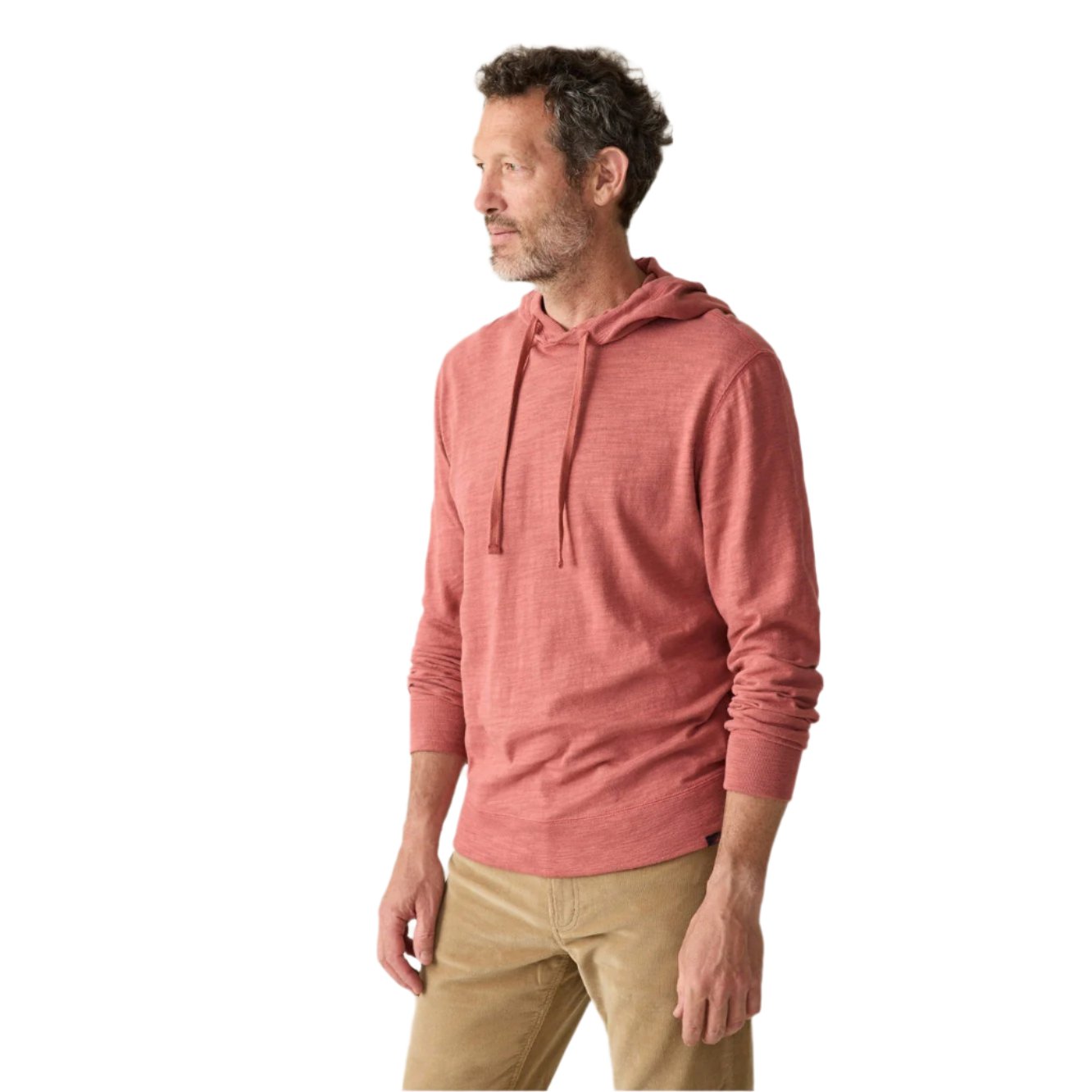 Faherty 01. MENS APPAREL - MENS LS SHIRTS - MENS LS HOODY Men's Sun-washed Slub Hoodie ALR FALL RED