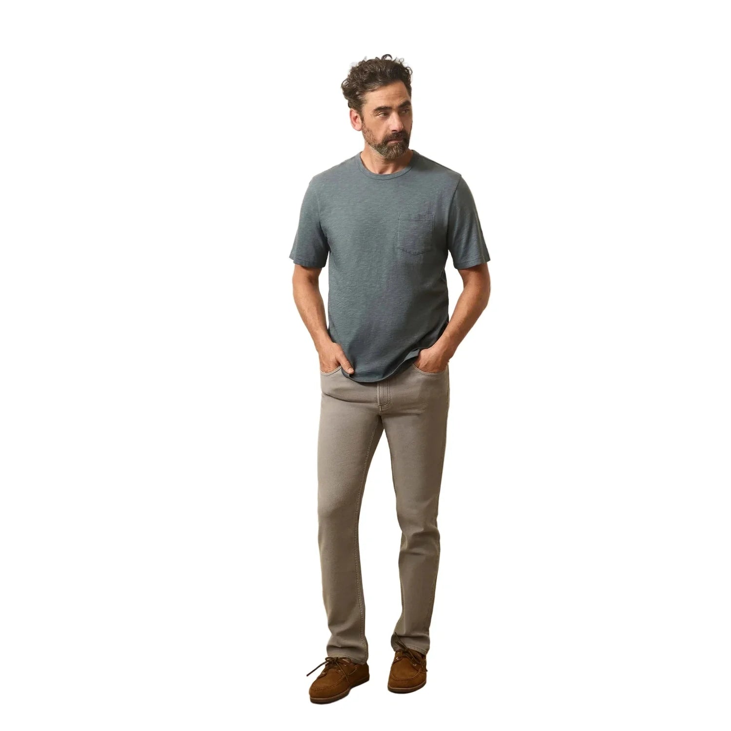 Faherty 01. MENS APPAREL - MENS SS SHIRTS - MENS SS CASUAL Men's Sunwashed Pocket Tee RUW ROUGH WATERS