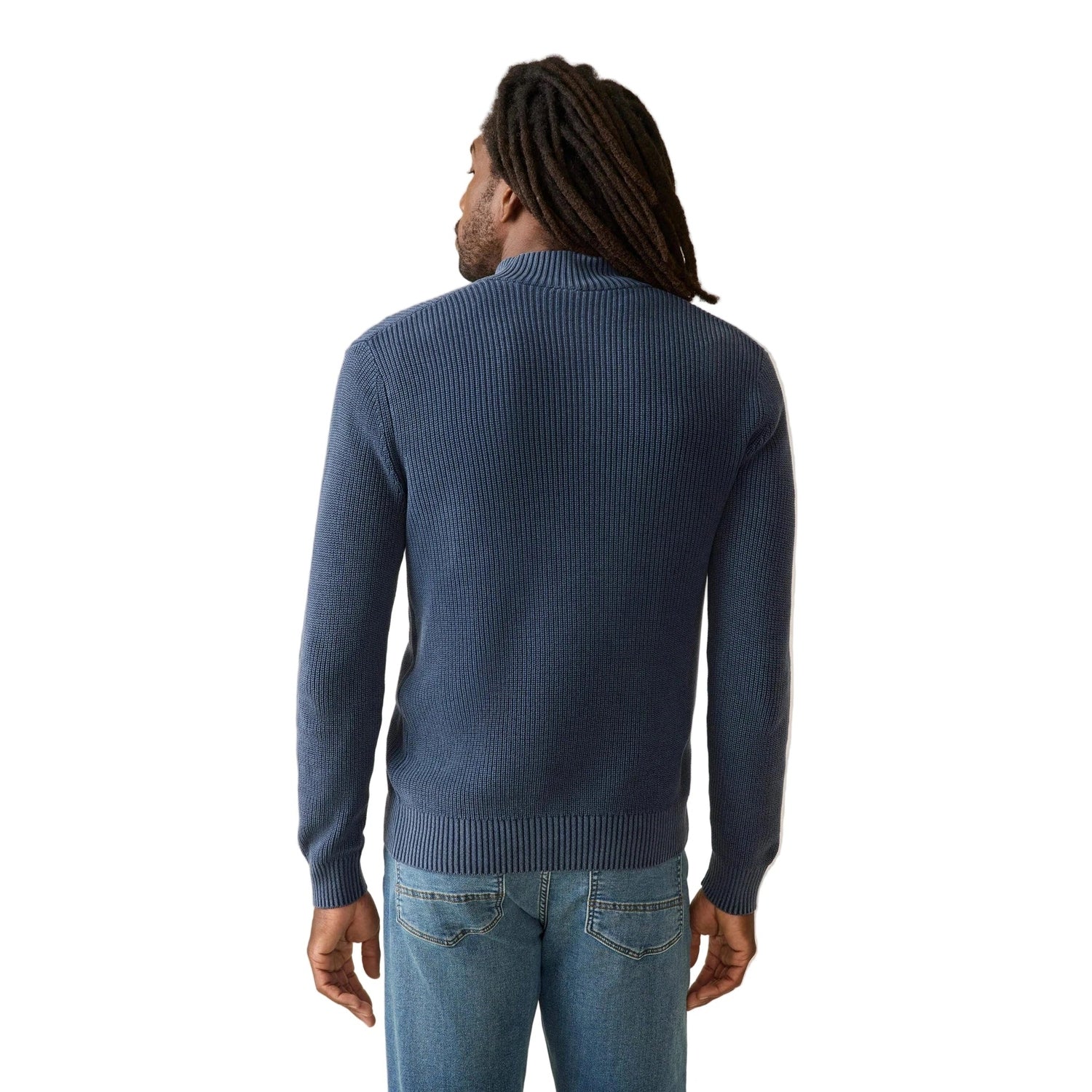 Faherty 01. MENS APPAREL - MENS HOODIES|SWEATERS - MENS PO Q ZIP Men's Sunwashed Quarter Zip Sweater BLN BLUE NIGHTS