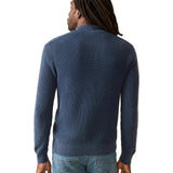 Faherty 01. MENS APPAREL - MENS HOODIES|SWEATERS - MENS PO Q ZIP Men's Sunwashed Quarter Zip Sweater BLN BLUE NIGHTS