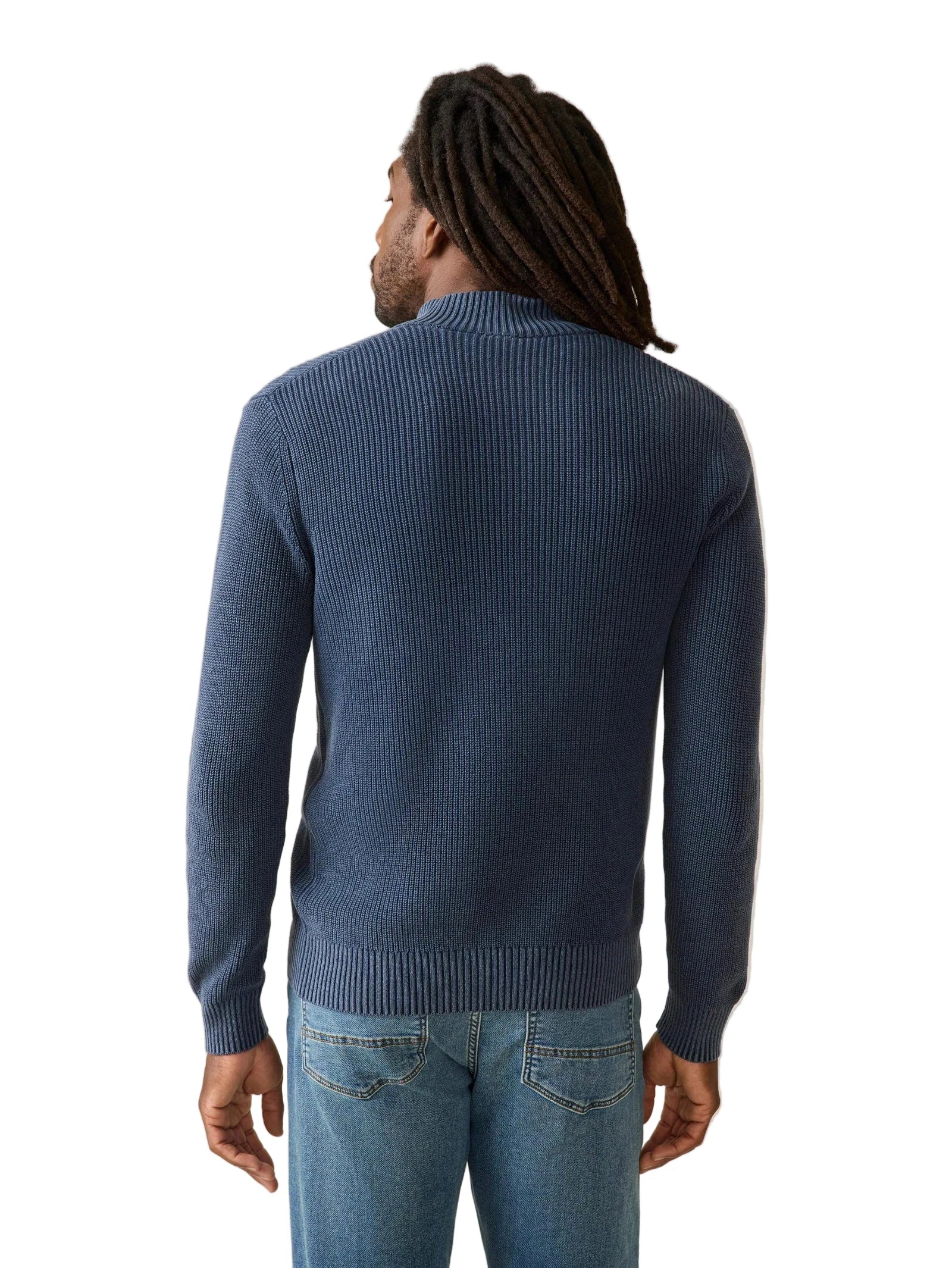 Faherty 01. MENS APPAREL - MENS HOODIES|SWEATERS - MENS PO Q ZIP Men's Sunwashed Quarter Zip Sweater BLN BLUE NIGHTS