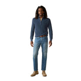 Faherty 01. MENS APPAREL - MENS HOODIES|SWEATERS - MENS PO Q ZIP Men's Sunwashed Quarter Zip Sweater BLN BLUE NIGHTS