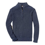 Faherty 01. MENS APPAREL - MENS HOODIES|SWEATERS - MENS PO Q ZIP Men's Sunwashed Quarter Zip Sweater BLN BLUE NIGHTS