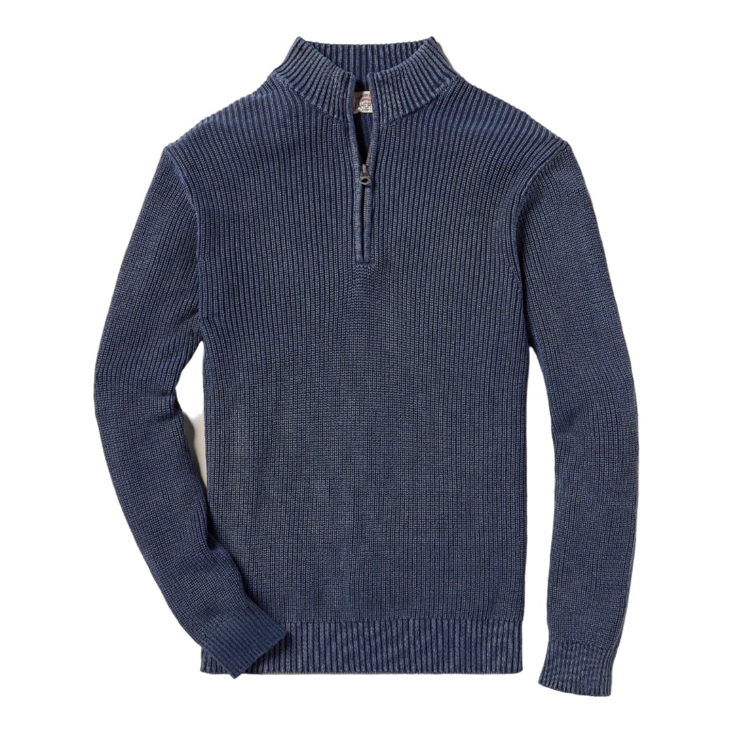 Faherty 01. MENS APPAREL - MENS HOODIES|SWEATERS - MENS PO Q ZIP Men's Sunwashed Quarter Zip Sweater BLN BLUE NIGHTS
