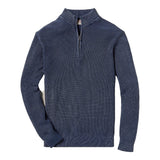 Faherty 01. MENS APPAREL - MENS HOODIES|SWEATERS - MENS PO Q ZIP Men's Sunwashed Quarter Zip Sweater BLN BLUE NIGHTS
