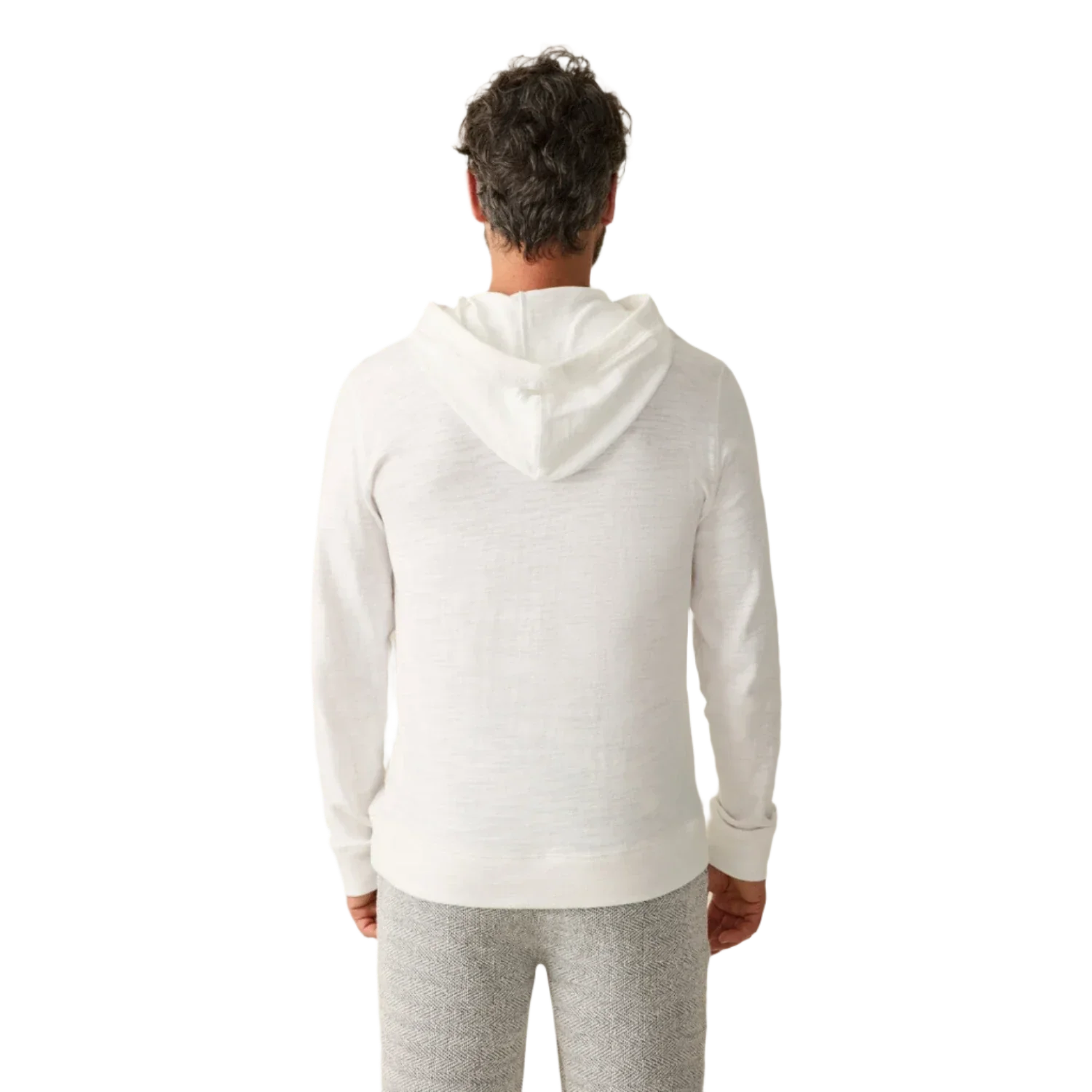 Faherty 01. MENS APPAREL - MENS LS SHIRTS - MENS LS HOODY Men's Sunwashed Slub Hoodie WHT WHITE