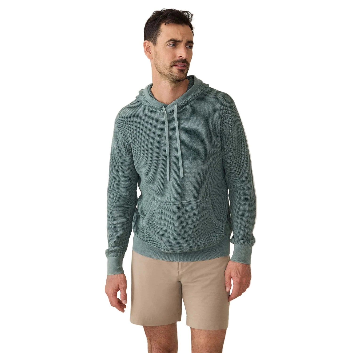 Faherty 01. MENS APPAREL - MENS HOODIES|SWEATERS - MENS PO HOODY Men's Sunwashed Sweater Hoodie MOV MOUNTAIN OLIVE