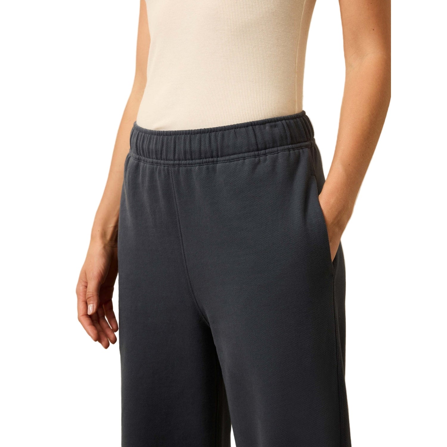 Faherty 02. WOMENS APPAREL - WOMENS PANTS - WOMENS PANTS LOUNGE Women's High Standard Fleece Wide Leg Sweatpant BLN BLUE NIGHTS