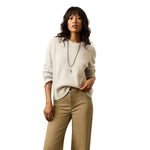 Faherty 02. WOMENS APPAREL - WOMENS HOODIES|SWEATERS - WOMENS PO SWEATERS Women's Jackson Crewneck Sweater GYH ICE GREY HEATHER