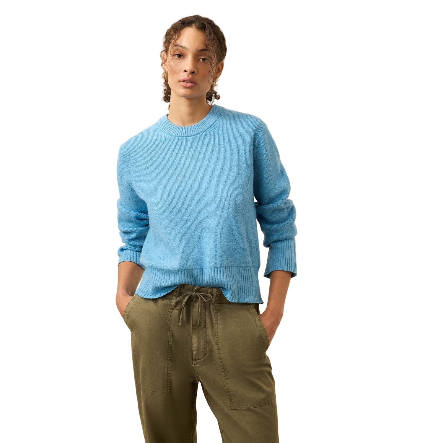 Faherty 02. WOMENS APPAREL - WOMENS HOODIES|SWEATERS - WOMENS PO SWEATERS Women's Jackson Crewneck Sweater LNB ICELAND BLUE