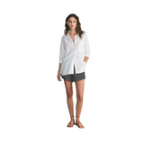 Faherty 02. WOMENS APPAREL - WOMENS LS SHIRTS - WOMENS LS CASUAL Women's Laguna Linen Relaxed Shirt WHITE