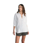 Faherty 02. WOMENS APPAREL - WOMENS LS SHIRTS - WOMENS LS CASUAL Women's Laguna Linen Relaxed Shirt WHITE