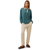 Faherty 02. WOMENS APPAREL - WOMENS HOODIES|SWEATERS - WOMENS PO SWEATERS Women's Legend Sweater Rugby Popover EGY DEEP GREEN RUGBY
