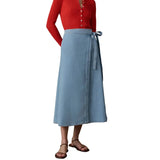Women’s Solstice Denim Wrap Skirt Faherty - BAA BAY DRIFT