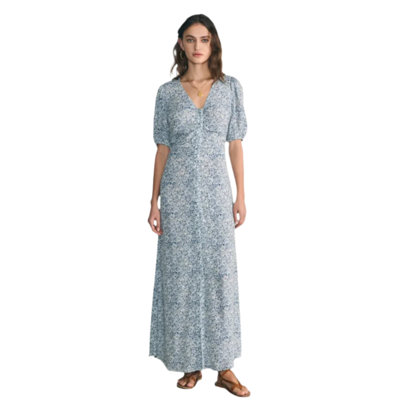 Faherty 02. WOMENS APPAREL - WOMENS DRESS|SKIRT - WOMENS DRESS CASUAL Women's Sorrento Dress CREAM IMMA FLORAL