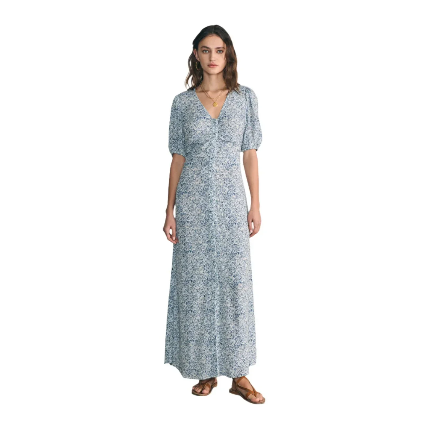 Faherty 02. WOMENS APPAREL - WOMENS DRESS|SKIRT - WOMENS DRESS CASUAL Women's Sorrento Dress CREAM IMMA FLORAL