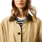 Faherty 02. WOMENS APPAREL - WOMENS JACKETS - WOMENS JACKETS CASUAL Women's Sunwashed Canvas Barn Jacket HAK SANDY KHAKI