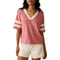 Faherty 02. WOMENS APPAREL - WOMENS SS SHIRTS - WOMENS SS CASUAL Women's Sunwashed Slub Varsity Tee FFV FADED FLAG VARSITY