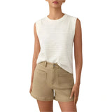 Faherty 02. WOMENS APPAREL - WOMENS SS SHIRTS - WOMENS TANK CASUAL Women's Unwashed Slub Muscle Tank IVK IVORY ROCK STRIPE