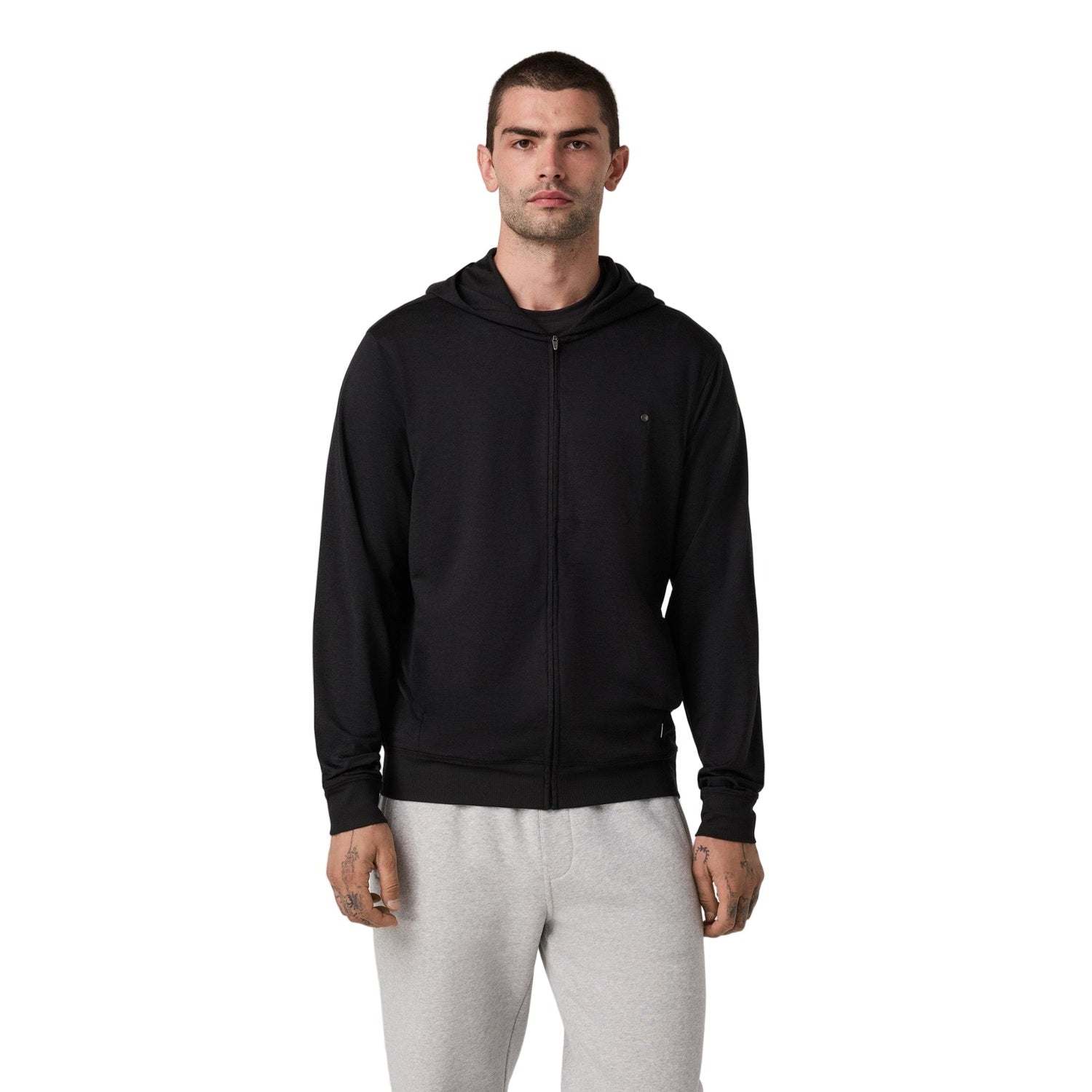 Vuori 01. MENS APPAREL - MENS HOODIES|SWEATERS - MENS PO HOODY Men's Ponto Full Zip Hoodie HBK BLACK HEATHER