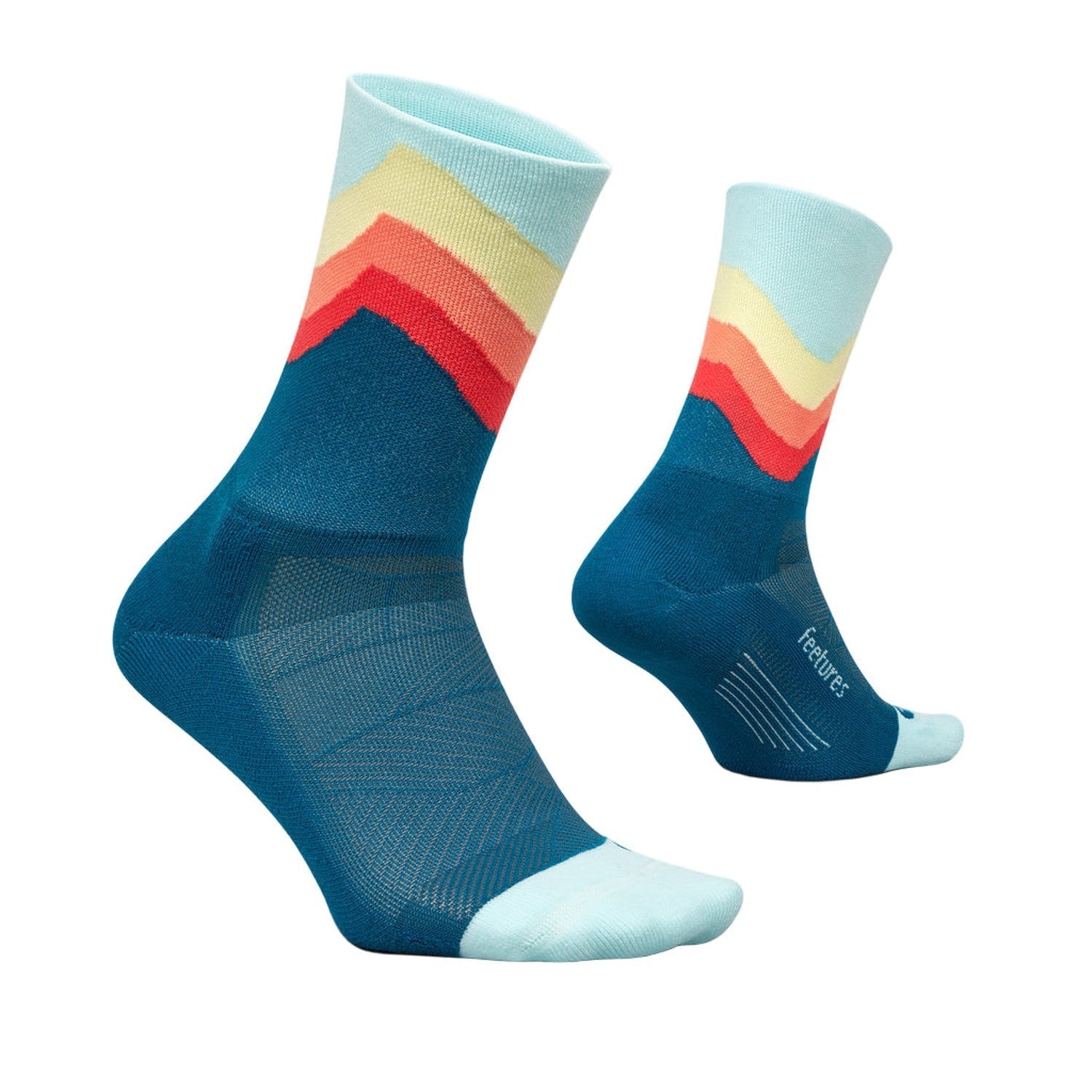 Feetures 06. SOCKS - MENS SOCKS - MENS SOCKS CREW Elite Light Cushion Mini Crew Socks BLUE SWELL