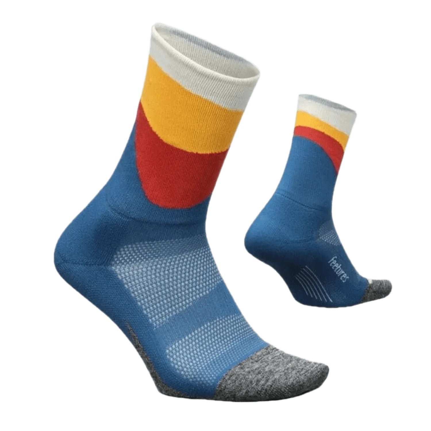 Feetures 06. SOCKS - MENS SOCKS - MENS SOCKS CREW Elite Light Cushion Mini Crew Socks RETROGRADE BLUE