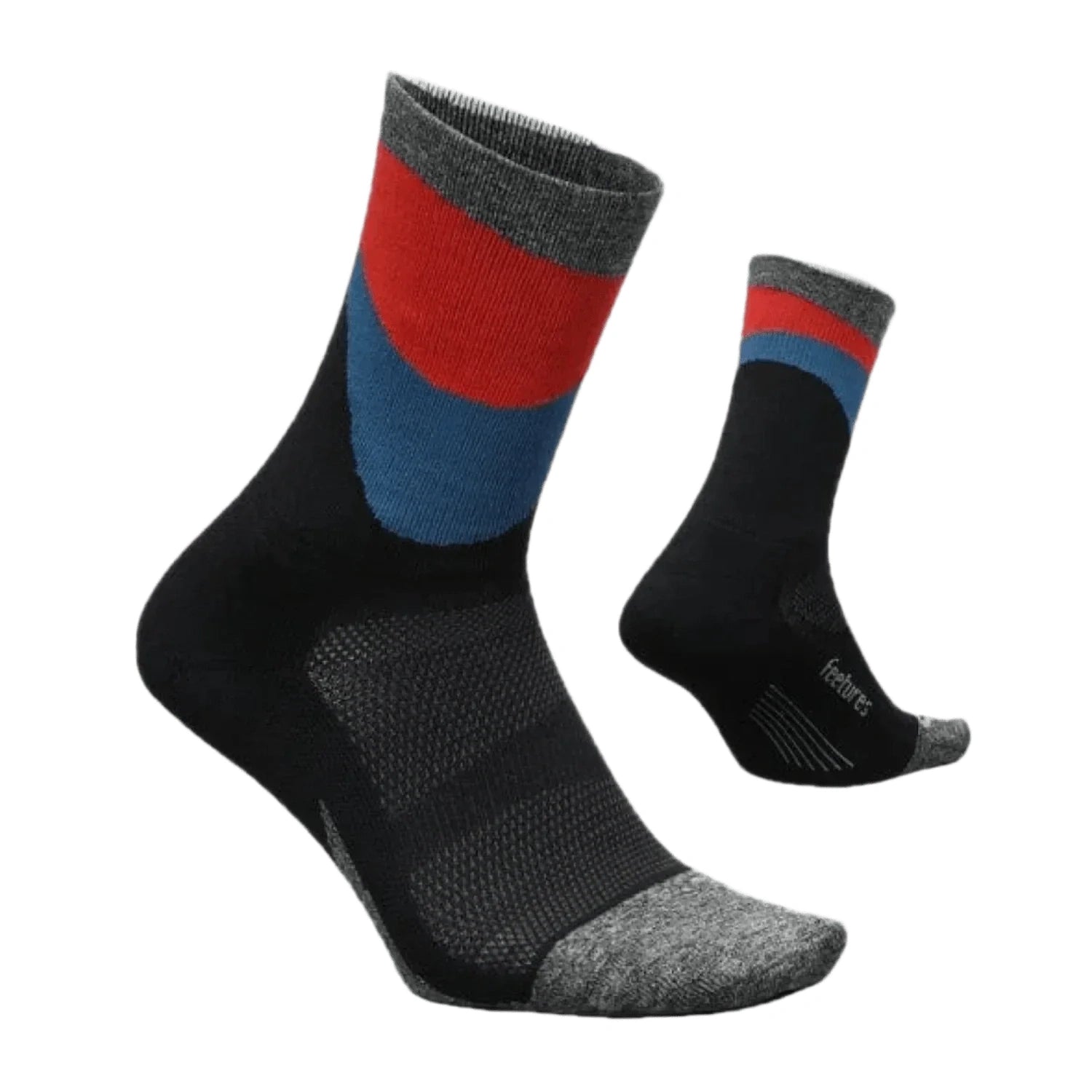 Feetures 06. SOCKS - MENS SOCKS - MENS SOCKS CREW Elite Light Cushion Mini Crew Socks RETROGRADE BLACK