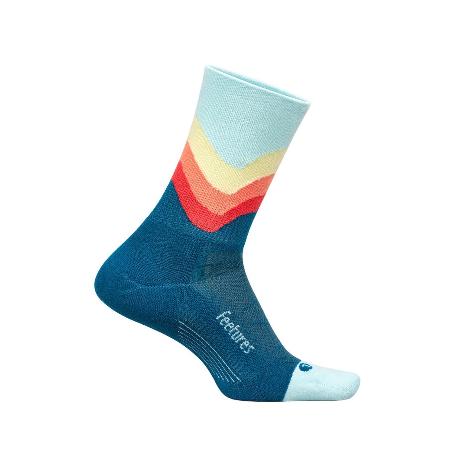 Feetures 06. SOCKS - MENS SOCKS - MENS SOCKS CREW Elite Light Cushion Mini Crew Socks BLUE SWELL