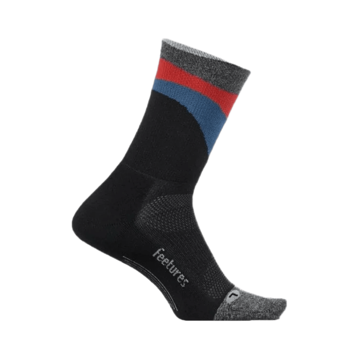 Feetures 06. SOCKS - MENS SOCKS - MENS SOCKS CREW Elite Light Cushion Mini Crew Socks RETROGRADE BLACK