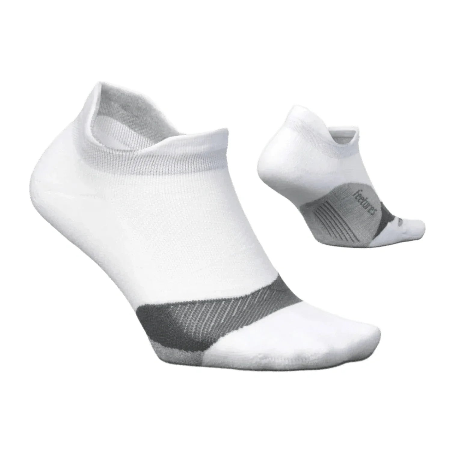 Feetures 06. SOCKS - MENS SOCKS - MENS SOCKS LOW Elite Light Cushion No Show Tab Socks WHITE