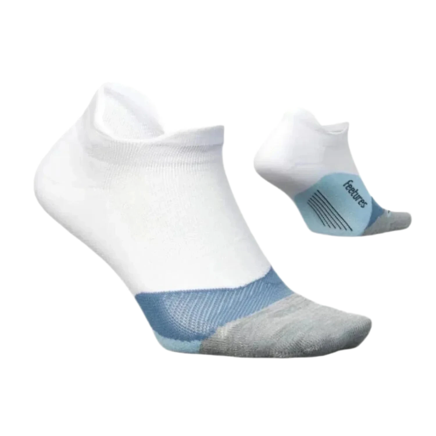 Feetures 06. SOCKS - MENS SOCKS - MENS SOCKS LOW Elite Light Cushion No Show Tab Socks WHITE SKY