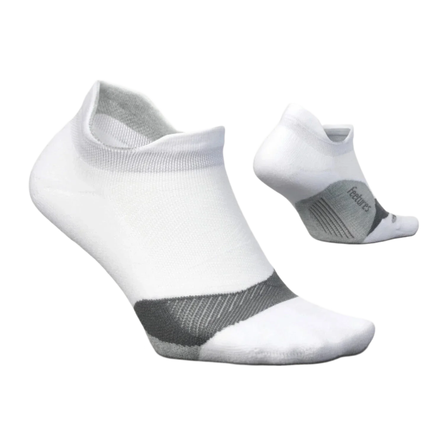 Feetures 06. SOCKS - MENS SOCKS - MENS SOCKS LOW Elite Light Cushion No Show Tab Socks WHITE