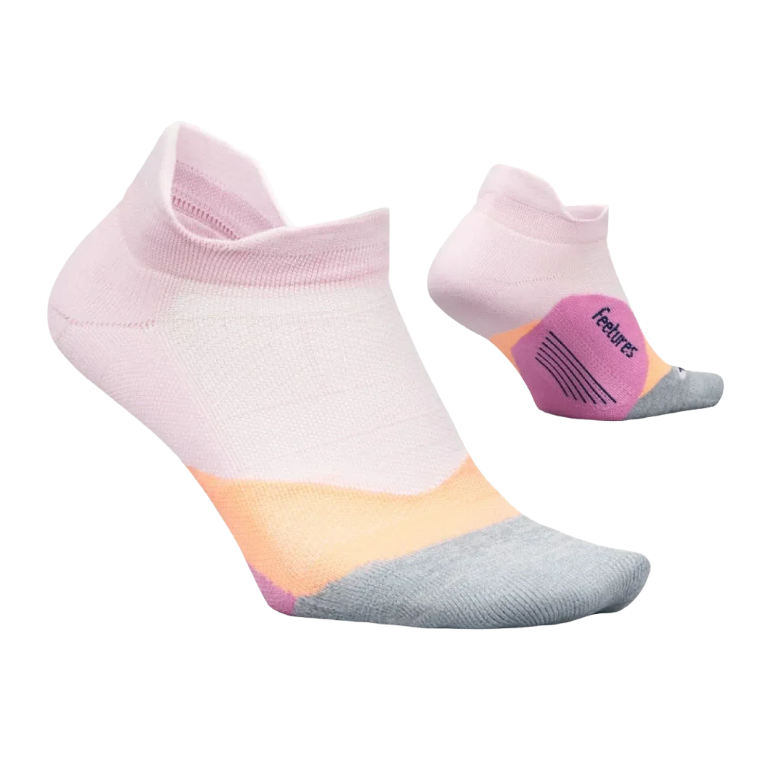 Feetures 06. SOCKS - MENS SOCKS - MENS SOCKS LOW Elite Light Cushion No Show Tab Socks PINK BLITZ