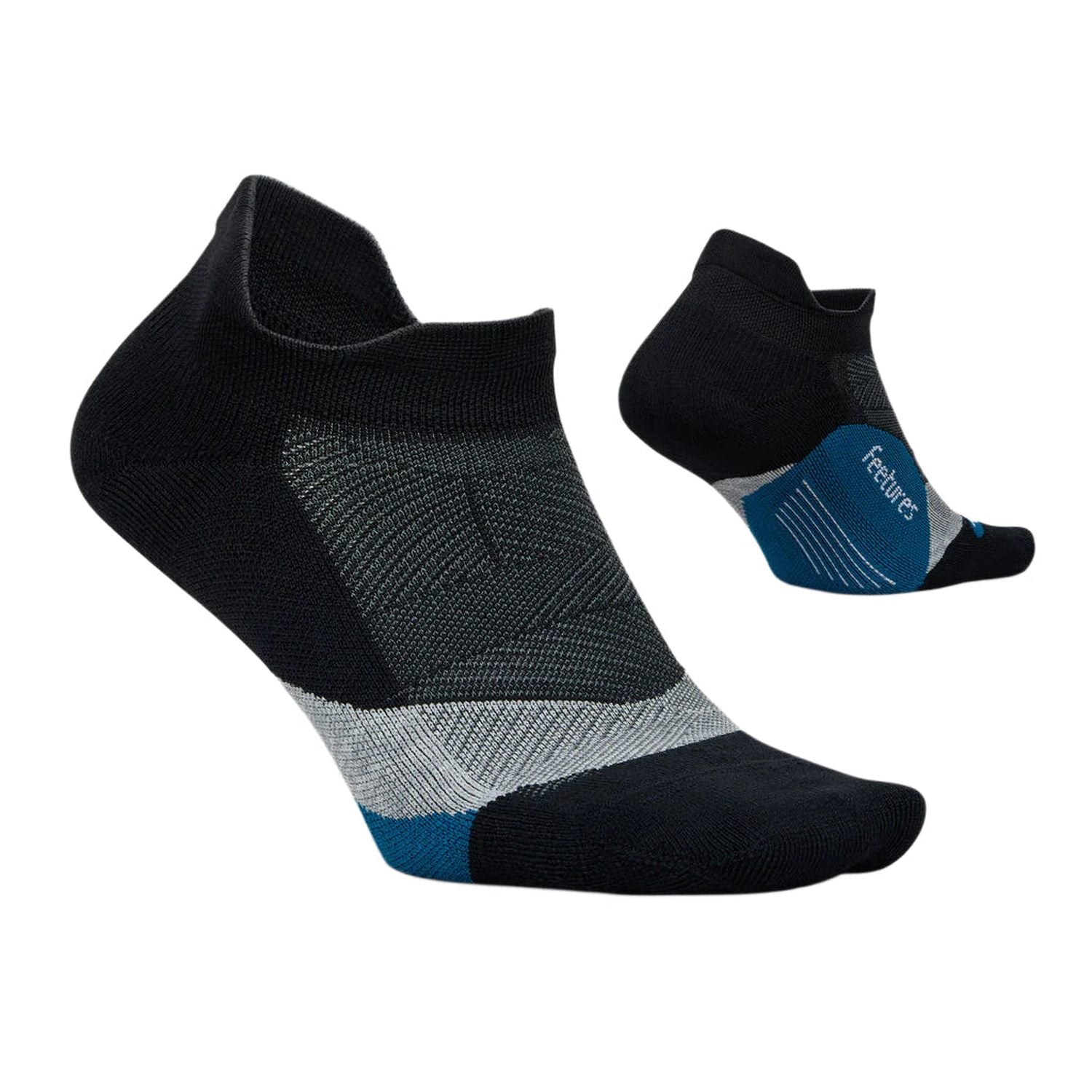 Feetures 06. SOCKS - MENS SOCKS - MENS SOCKS LOW Elite Light Cushion No Show Tab Socks BLACK SEA