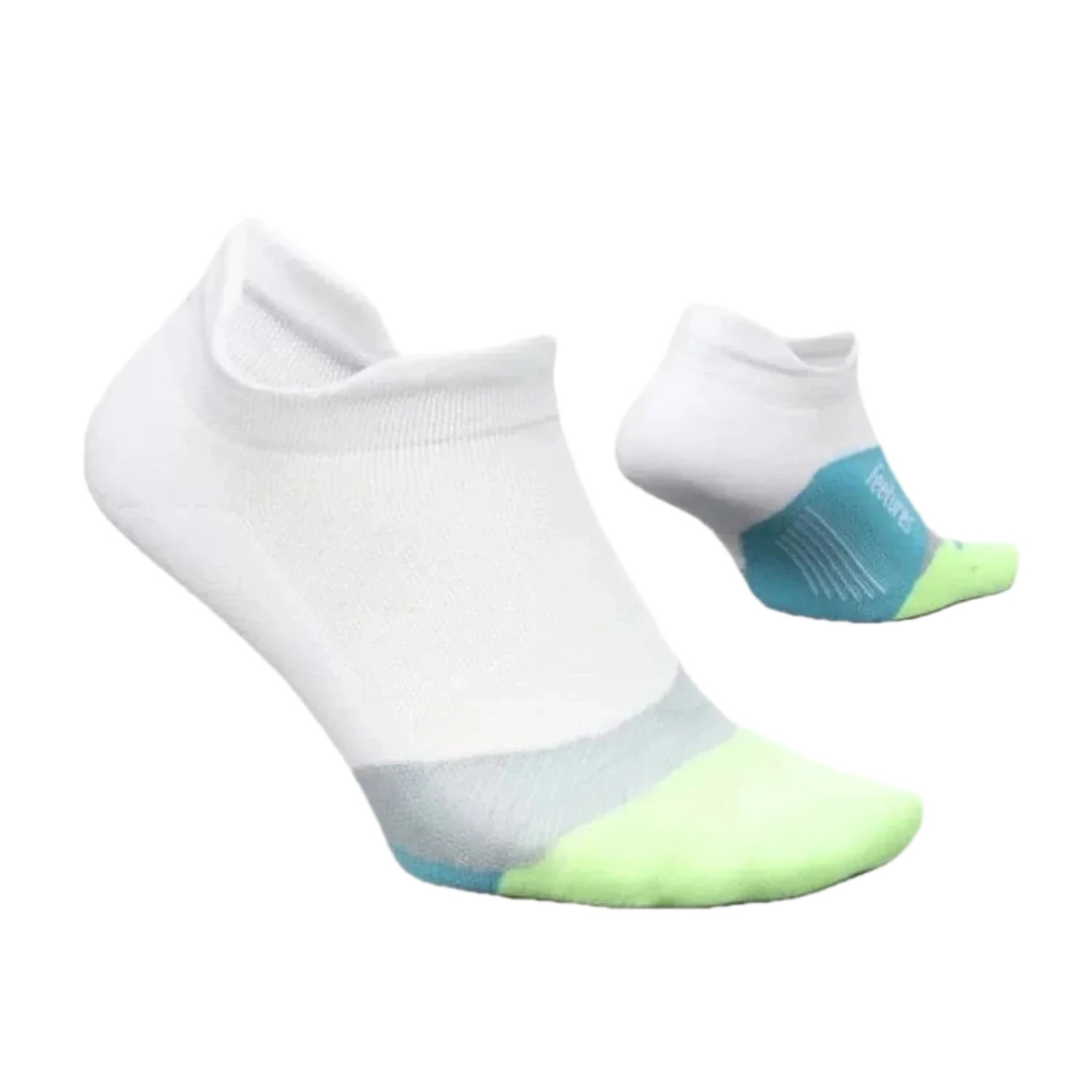 Feetures 06. SOCKS - MENS SOCKS - MENS SOCKS LOW Elite Light Cushion No Show Tab Socks WHITE LIME