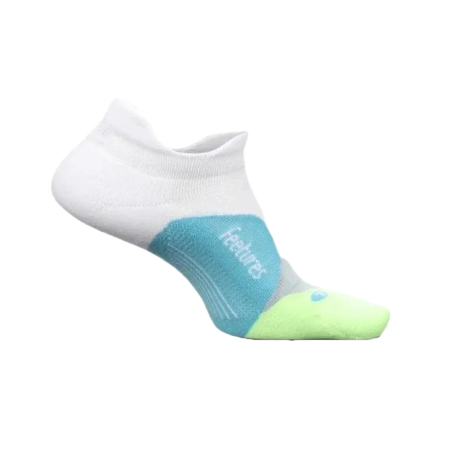 Feetures 06. SOCKS - MENS SOCKS - MENS SOCKS LOW Elite Light Cushion No Show Tab Socks WHITE LIME