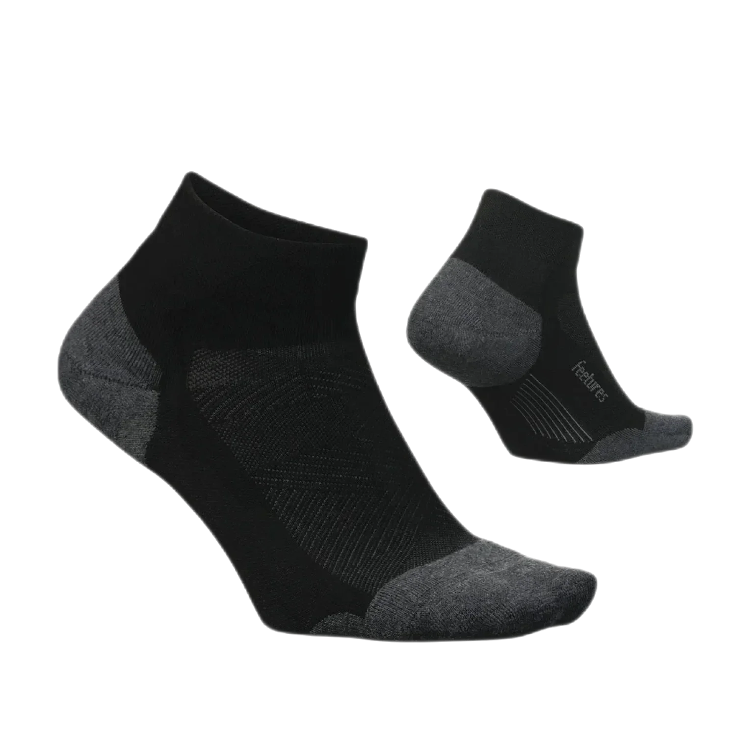 Feetures 06. SOCKS - MENS SOCKS - MENS SOCKS CREW Elite Max Cushion Low Cut Socks BLACK