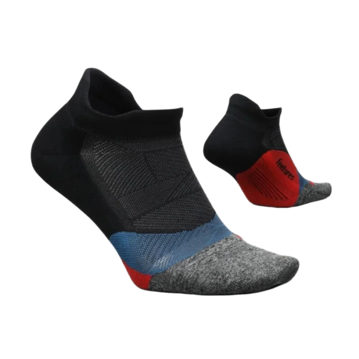 Feetures 06. SOCKS - MENS SOCKS - MENS SOCKS LOW Elite Ultra Light No Show Tab Socks BOUNCE BLACK