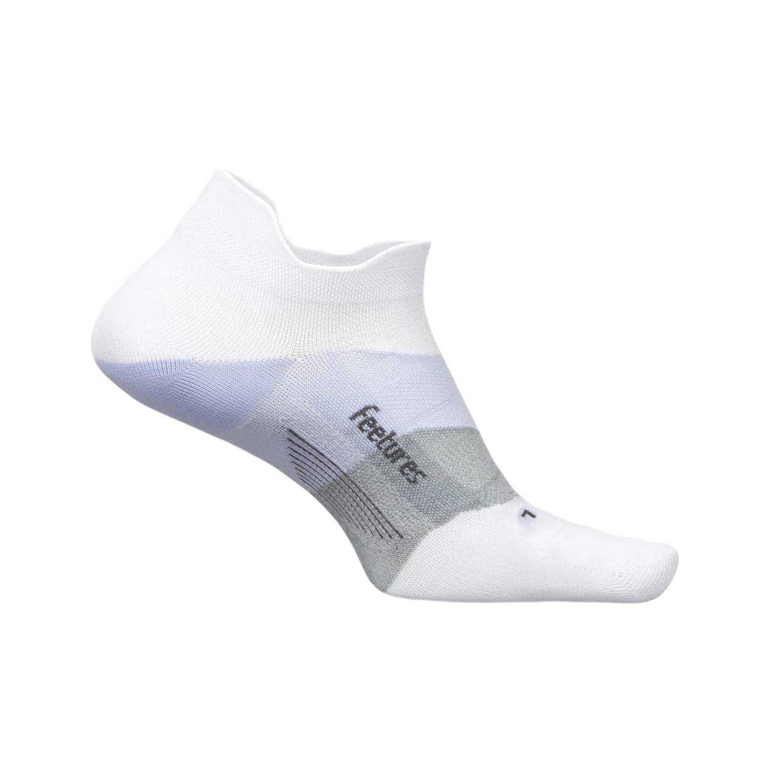 Feetures 06. SOCKS - MENS SOCKS - MENS SOCKS LOW Elite Ultra Light No Show Tab Socks WHITE LILATECH